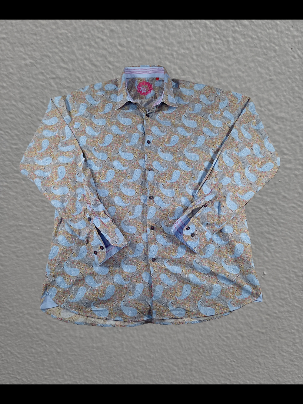 Luchiano Visconti Men's Paisley Print Button-up Shirt
